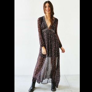 Urban Outfitters black and brown floral dress